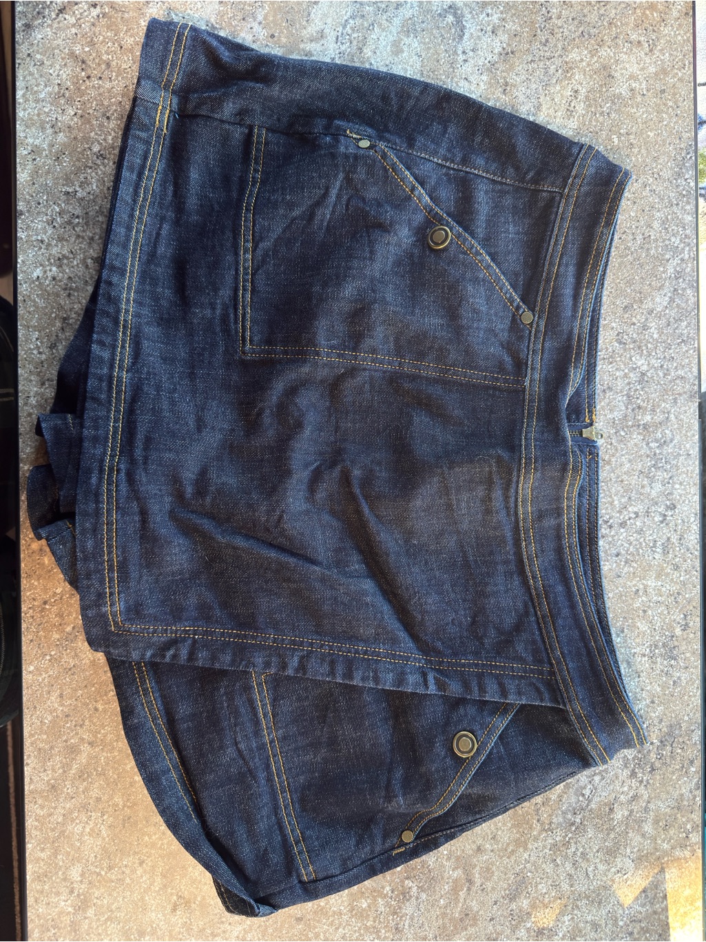 Cabi Dark Denim Shorts With Contrast Stitching